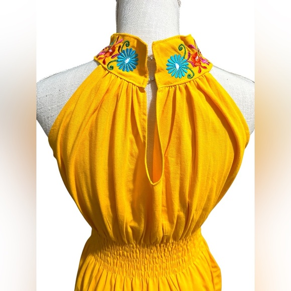 Vibrant Yellow Embroidered Dress- M - Picture 10 of 10